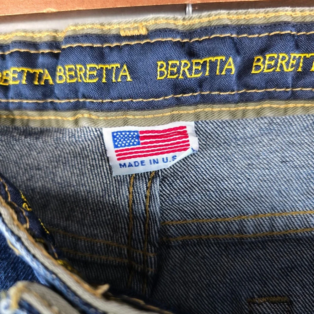 Beretta Jeans Mens 34x30 Blue Denim Made in USA Straight Leg Rugged Outdoor